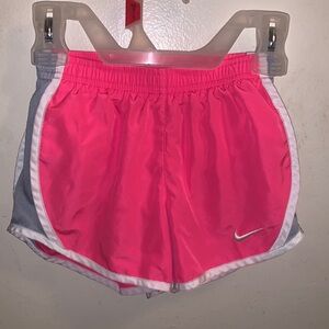 Hot Pink Nike athletic shorts, size 5 in girls.